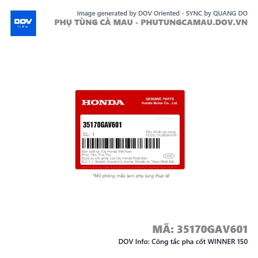 Công tắc pha cốt WINNER 150 — 35170GAV601