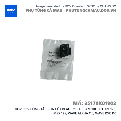 CÔNG TẮC PHA CỐT BLADE 110, DREAM 110, FUTURE 125, MSX 125, WAVE ALPHA 110, WAVE RSX 110 — 35170K01902