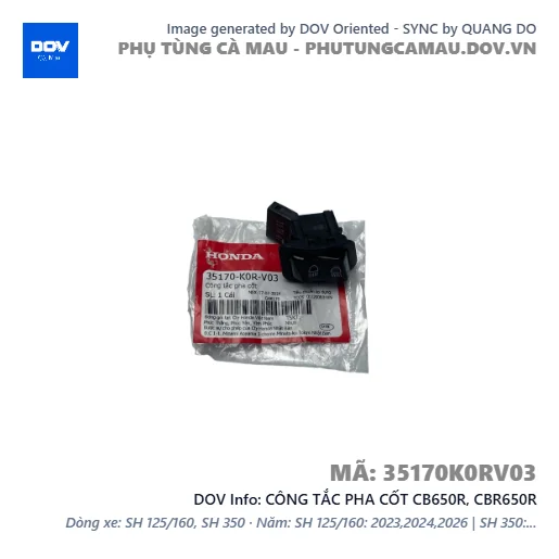 CÔNG TẮC PHA CỐT CB650R, CBR650R — 35170K0RV03