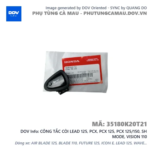 CÔNG TẮC CÒI LEAD 125, PCX, PCX 125, PCX 125/150, SH MODE, VISION 110 — 35180K20T21