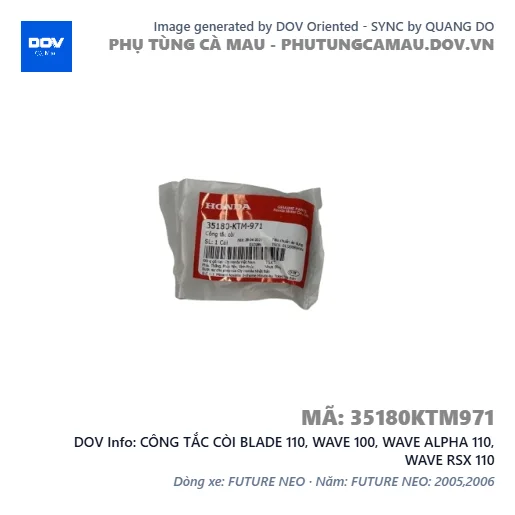 CÔNG TẮC CÒI BLADE 110, WAVE 100, WAVE ALPHA 110, WAVE RSX 110 — 35180KTM971