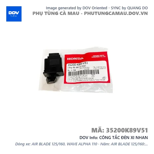 CÔNG TẮC ĐÈN XI NHAN  — 35200K89V51