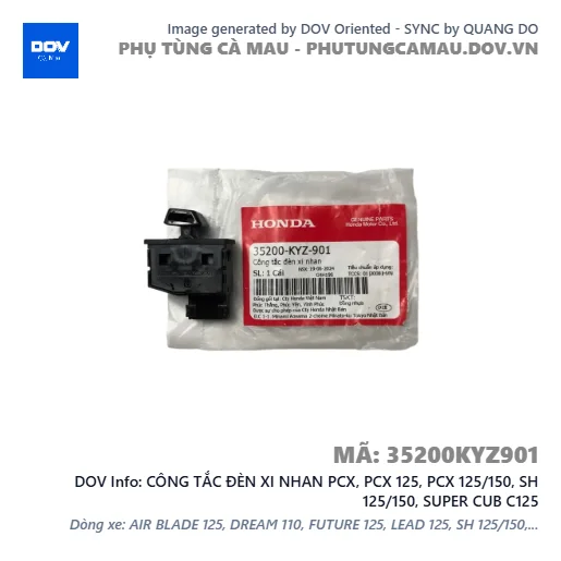 CÔNG TẮC ĐÈN XI NHAN PCX, PCX 125, PCX 125/150, SH 125/150, SUPER CUB C125 — 35200KYZ901