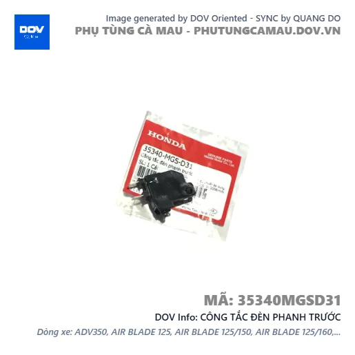 CÔNG TẮC ĐÈN PHANH TRƯỚC — 35340MGSD31