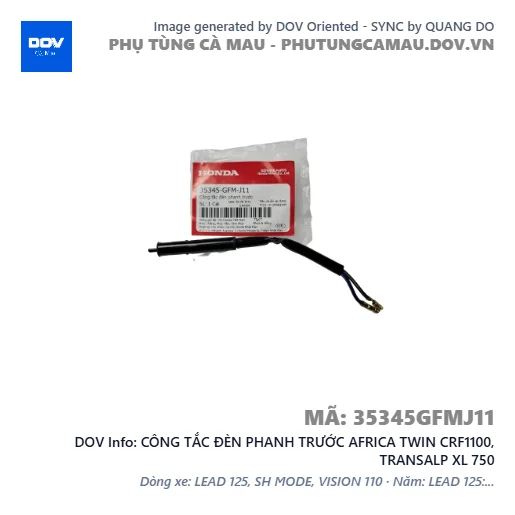 CÔNG TẮC ĐÈN PHANH TRƯỚC AFRICA TWIN CRF1100, TRANSALP XL 750 — 35345GFMJ11