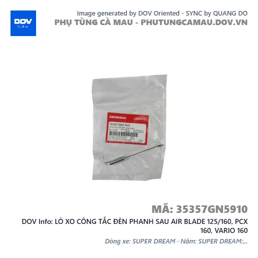 LÒ XO CÔNG TẮC ĐÈN PHANH SAU AIR BLADE 125/160, PCX 160, VARIO 160 — 35357GN5910