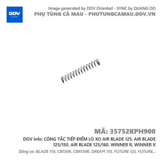 CÔNG TẮC TIẾP ĐIỂM LÒ XO AIR BLADE 125, AIR BLADE 125/150, AIR BLADE 125/160, WINNER R, WINNER X — 35752KPH900