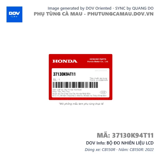 BỘ ĐO NHIÊN LIỆU LCD  — 37130K94T11