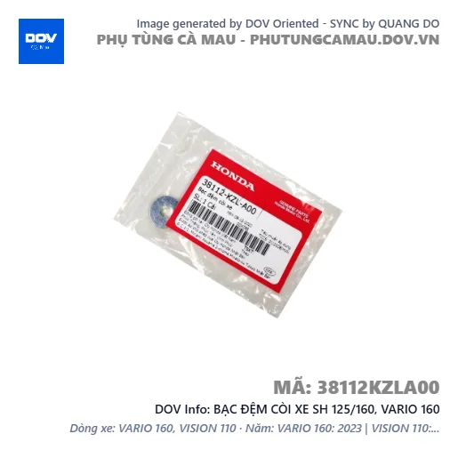 BẠC ĐỆM CÒI XE SH 125/160, VARIO 160 — 38112KZLA00