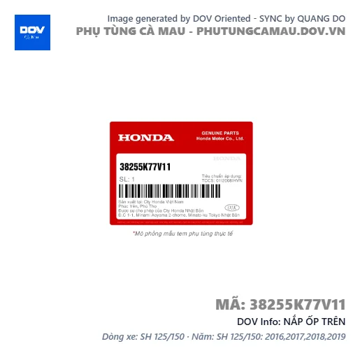 NẮP ỐP TRÊN  — 38255K77V11