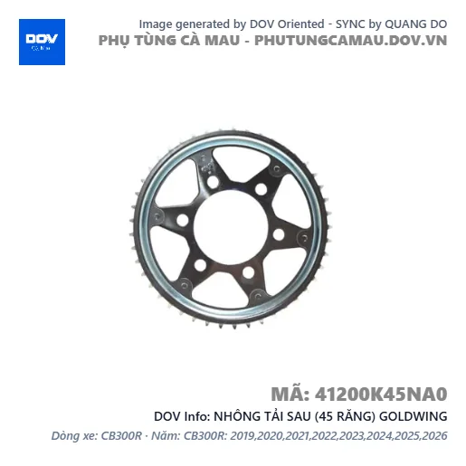NHÔNG TẢI SAU (45 RĂNG) GOLDWING — 41200K45NA0