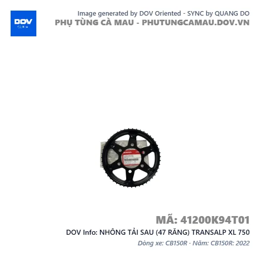 NHÔNG TẢI SAU (47 RĂNG) TRANSALP XL 750 — 41200K94T01