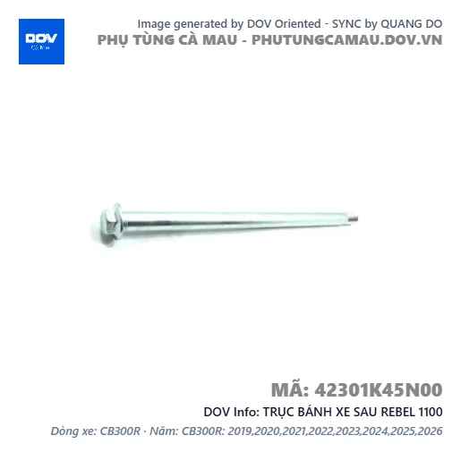TRỤC BÁNH XE SAU REBEL 1100 — 42301K45N00