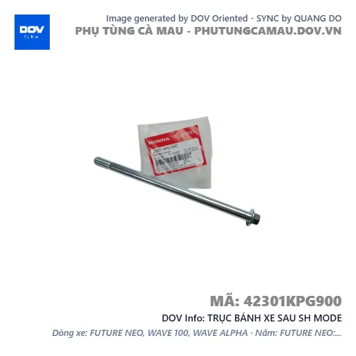 TRỤC BÁNH XE SAU SH MODE — 42301KPG900