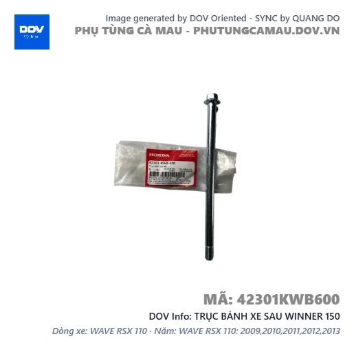 TRỤC BÁNH XE SAU WINNER 150 — 42301KWB600