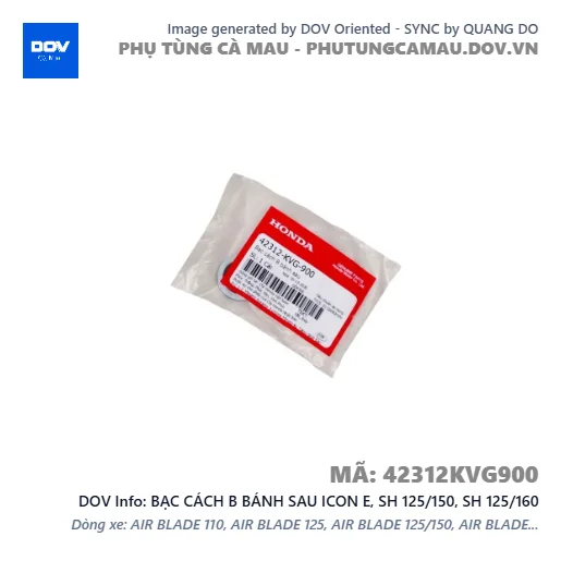 BẠC CÁCH B BÁNH SAU ICON E, SH 125/150, SH 125/160 — 42312KVG900