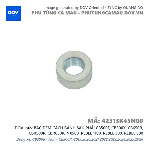 BẠC ĐỆM CÁCH BÁNH SAU PHẢI CB500F, CB500X, CB650R, CBR500R, CBR650R, NX500, REBEL 1100, REBEL 300, REBEL 500 — 42313K45N00