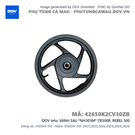 VÀNH SAU *NH303M* CB300R, REBEL 300 — 42650K2CV30ZB