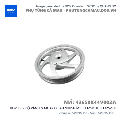 BỘ VÀNH & MOAY Ơ SAU *NH146M* SH 125/150, SH 125/160 — 42650K44V00ZA