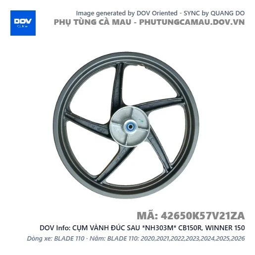 CỤM VÀNH ĐÚC SAU *NH303M* CB150R, WINNER 150 — 42650K57V21ZA