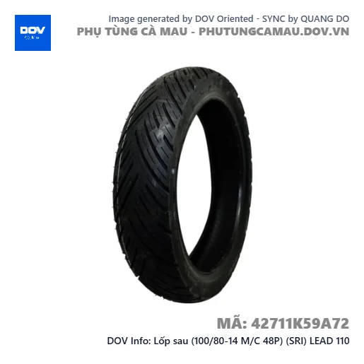 Lốp sau (100/80-14 M/C 48P) (SRI) LEAD 110 — 42711K59A72