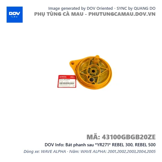 Bát phanh sau *YR271* REBEL 300, REBEL 500 — 43100GBGB20ZE