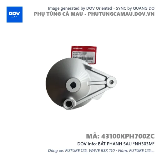 BÁT PHANH SAU *NH303M*  — 43100KPH700ZC