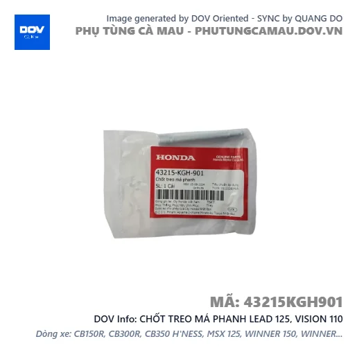 CHỐT TREO MÁ PHANH LEAD 125, VISION 110 — 43215KGH901