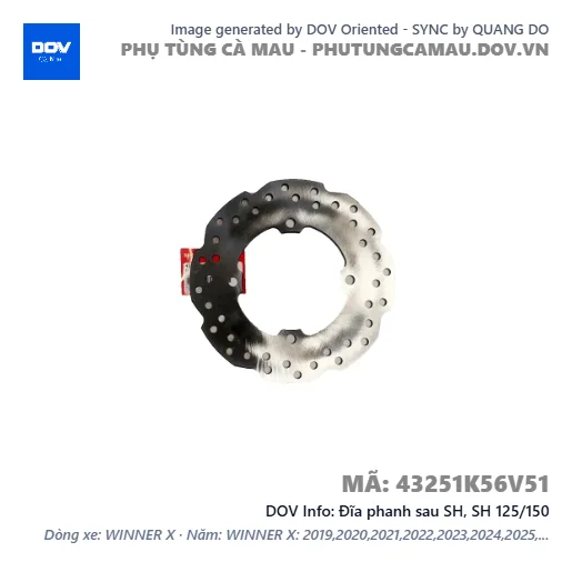Đĩa phanh sau SH, SH 125/150 — 43251K56V51