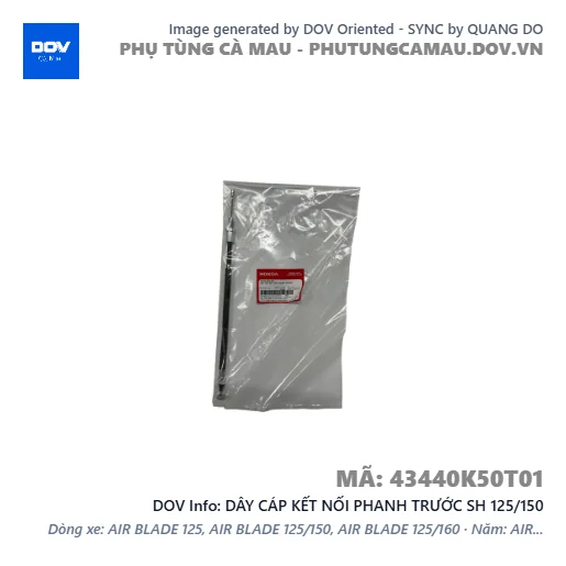 DÂY CÁP KẾT NỐI PHANH TRƯỚC SH 125/150 — 43440K50T01