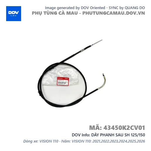 DÂY PHANH SAU SH 125/150 — 43450K2CV01