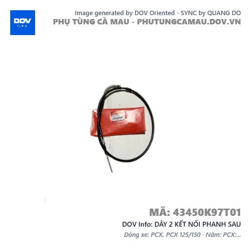 DÂY 2 KẾT NỐI PHANH SAU  — 43450K97T01