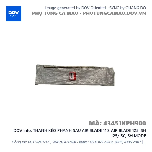 THANH KÉO PHANH SAU AIR BLADE 110, AIR BLADE 125, SH 125/150, SH MODE — 43451KPH900
