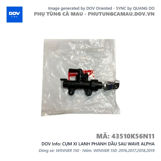 CỤM XI LANH PHANH DẦU SAU WAVE ALPHA — 43510K56N11