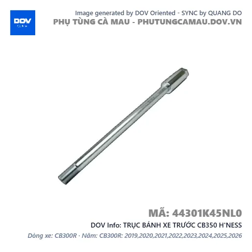 TRỤC BÁNH XE TRƯỚC CB350 H'NESS — 44301K45NL0