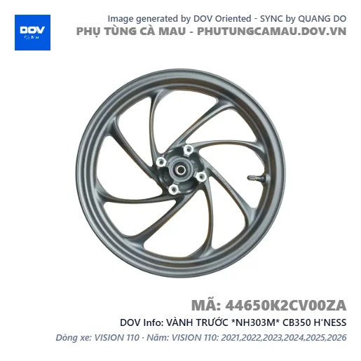 VÀNH TRƯỚC *NH303M* CB350 H'NESS — 44650K2CV00ZA