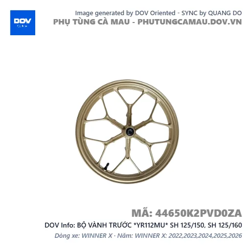 BỘ VÀNH TRƯỚC *YR112MU* SH 125/150, SH 125/160 — 44650K2PVD0ZA