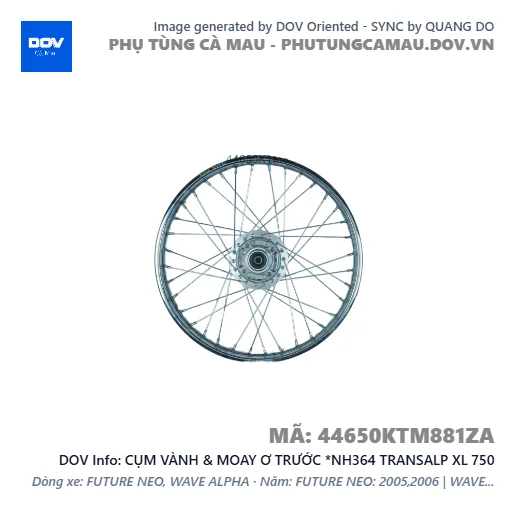 CỤM VÀNH & MOAY Ơ TRƯỚC *NH364 TRANSALP XL 750 — 44650KTM881ZA