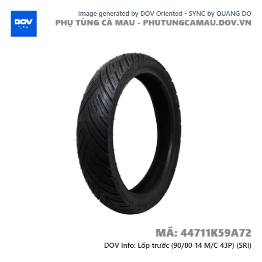 Lốp trước (90/80-14 M/C 43P) (SRI) — 44711K59A72
