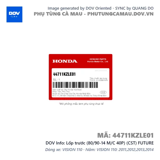 Lốp trước (80/90-14 M/C 40P) (CST) FUTURE — 44711KZLE01
