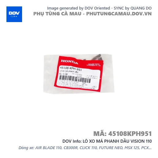 LÒ XO MÁ PHANH DẦU VISION 110 — 45108KPH951