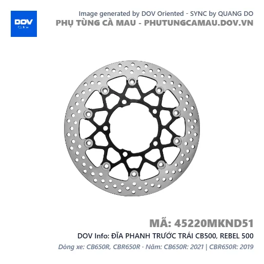 ĐĨA PHANH TRƯỚC TRÁI CB500, REBEL 500 — 45220MKND51