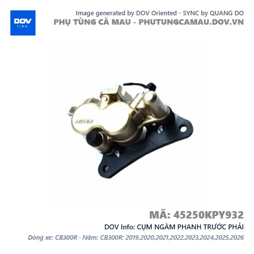 CỤM NGÀM PHANH TRƯỚC PHẢI  — 45250KPY932