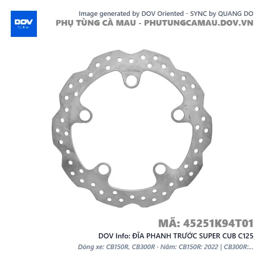 ĐĨA PHANH TRƯỚC SUPER CUB C125 — 45251K94T01
