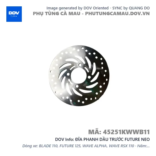 ĐĨA PHANH DẦU TRƯỚC FUTURE NEO — 45251KWWB11