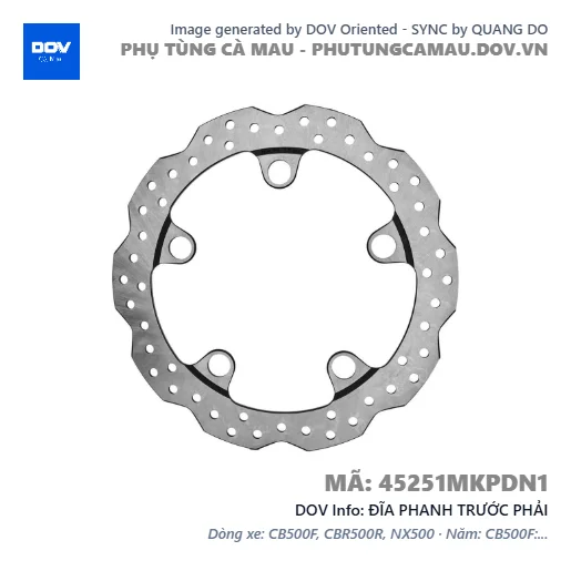 ĐĨA PHANH TRƯỚC PHẢI — 45251MKPDN1