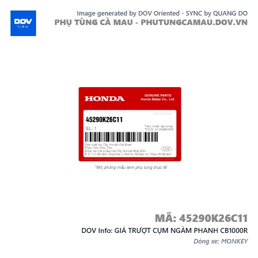 GIÁ TRƯỢT CỤM NGÀM PHANH CB1000R — 45290K26C11