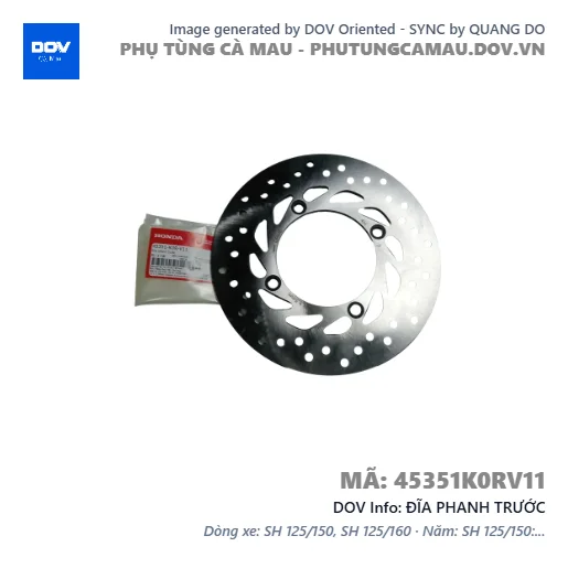 ĐĨA PHANH TRƯỚC — 45351K0RV11