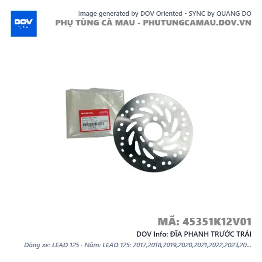 ĐĨA PHANH TRƯỚC TRÁI — 45351K12V01