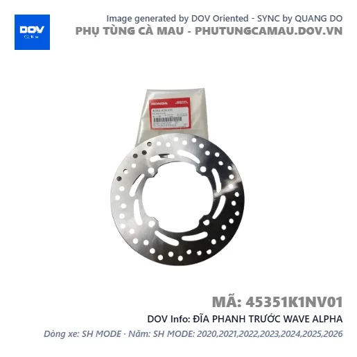 ĐĨA PHANH TRƯỚC WAVE ALPHA — 45351K1NV01